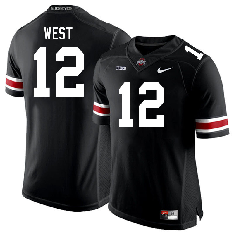 Men #12 Bryce West Ohio State Buckeyes College Football Jerseys Stitched-Black